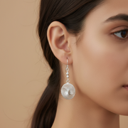 Geometric Waves 925 Sterling Silver Dangling Hook Earrings for Women